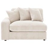 Sofá chaise longue reversible tapizado Blaine color arena
