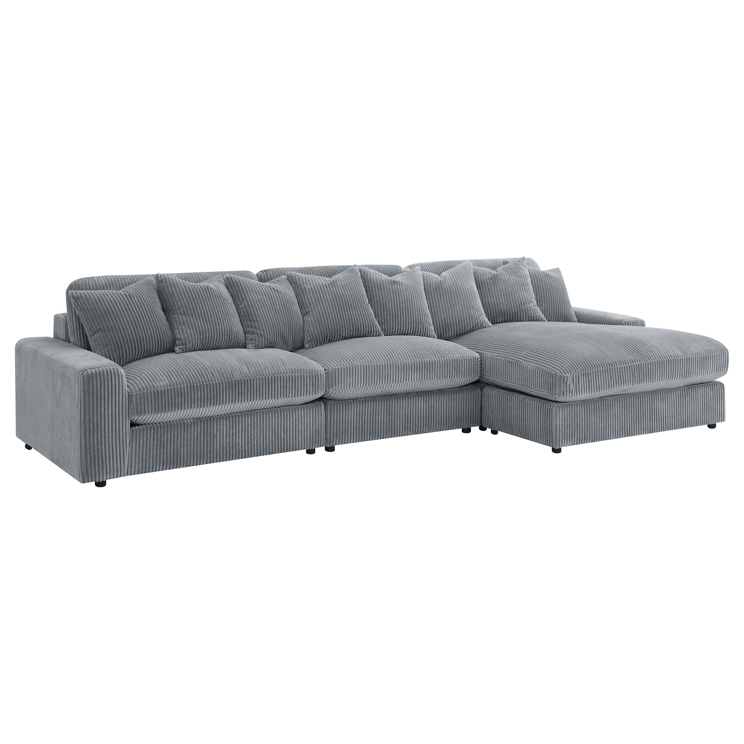 Blaine Upholstered Reversible Chaise Sectional Sofa Fog