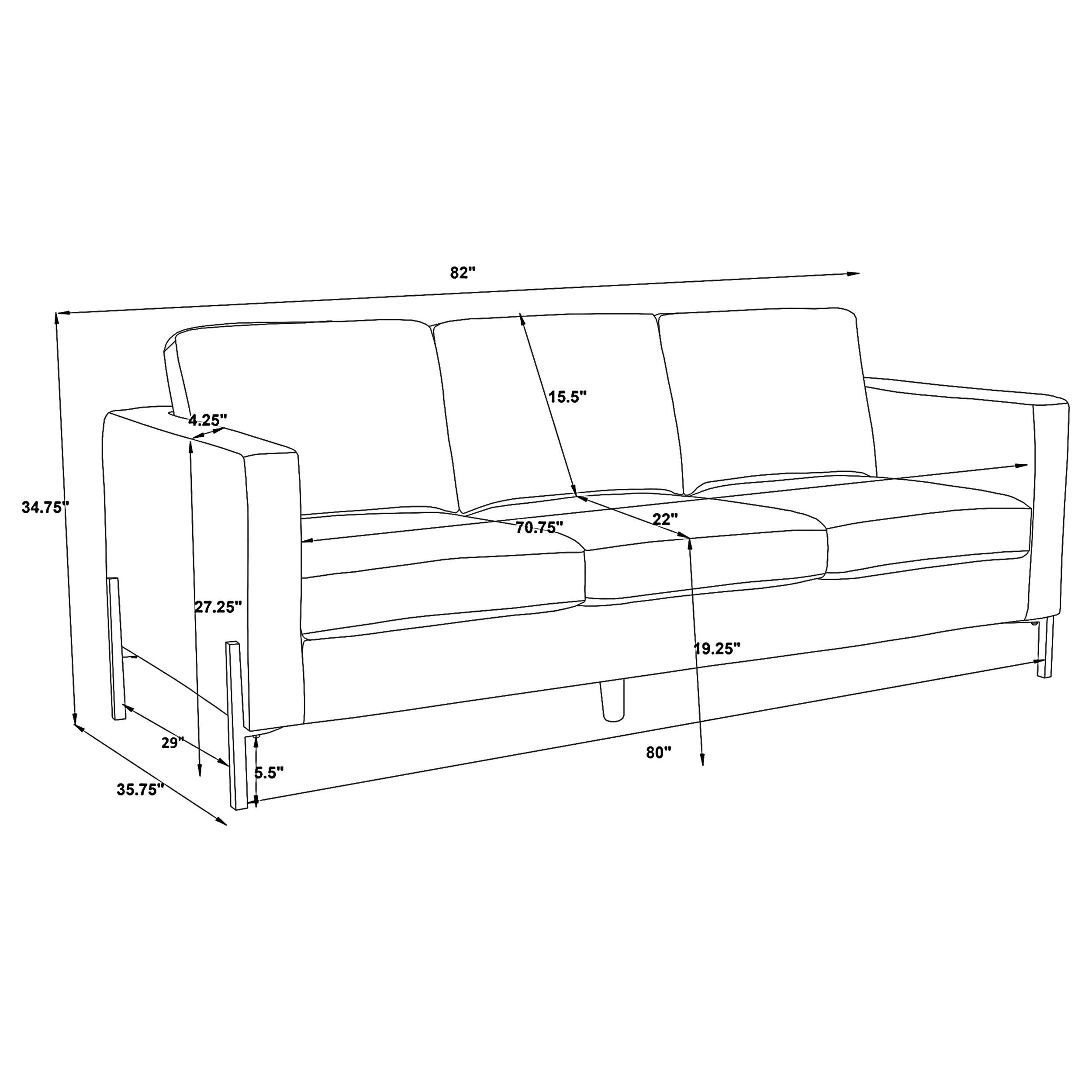 Tilly Upholstered Track Arm Sofa Oatmeal