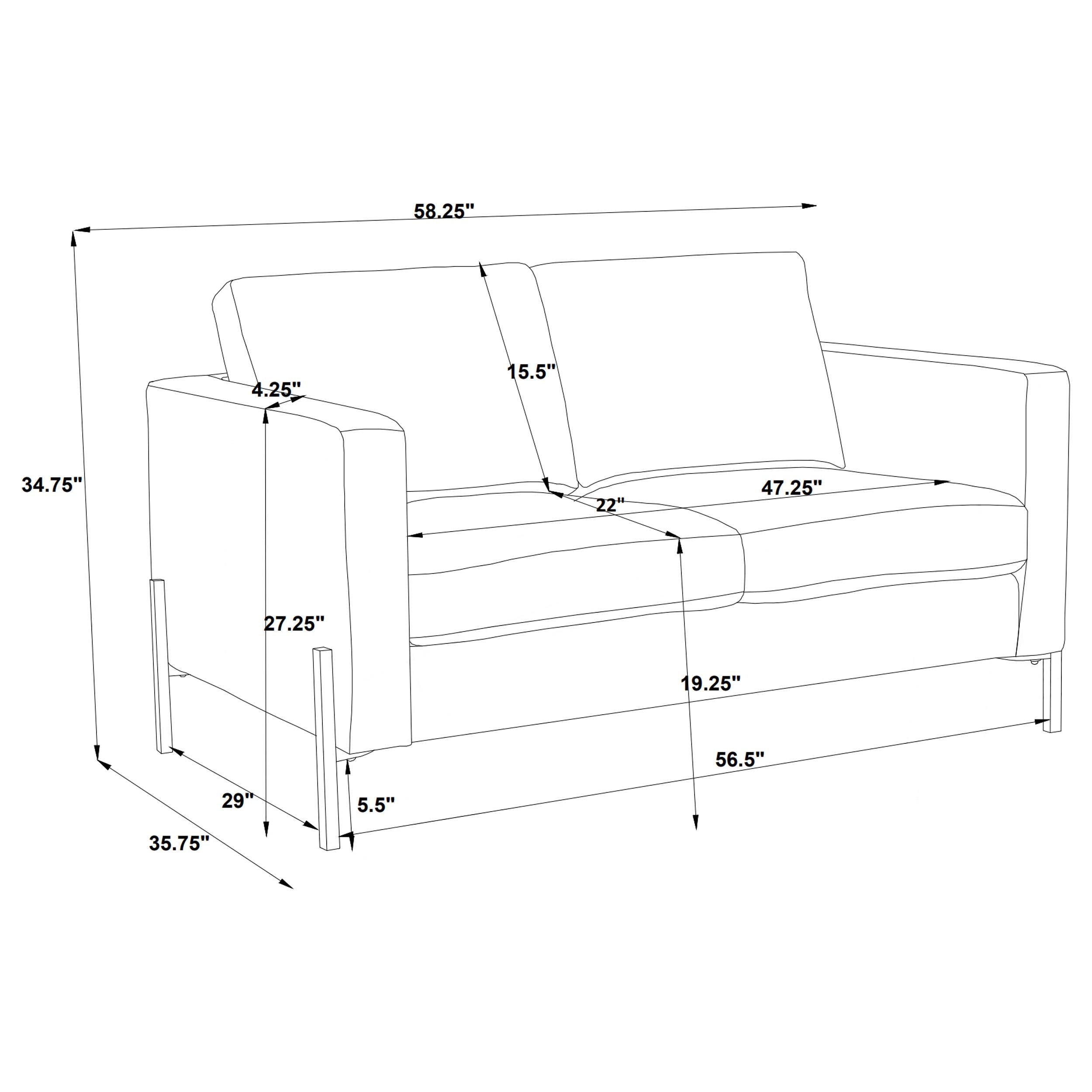 Tilly Upholstered Track Arm Loveseat Oatmeal