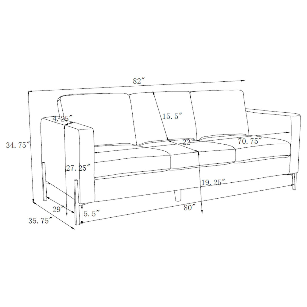 Tilly 2-piece Upholstered Track Arm Sofa Set Sage
