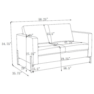 Tilly 2-piece Upholstered Track Arm Sofa Set Sage