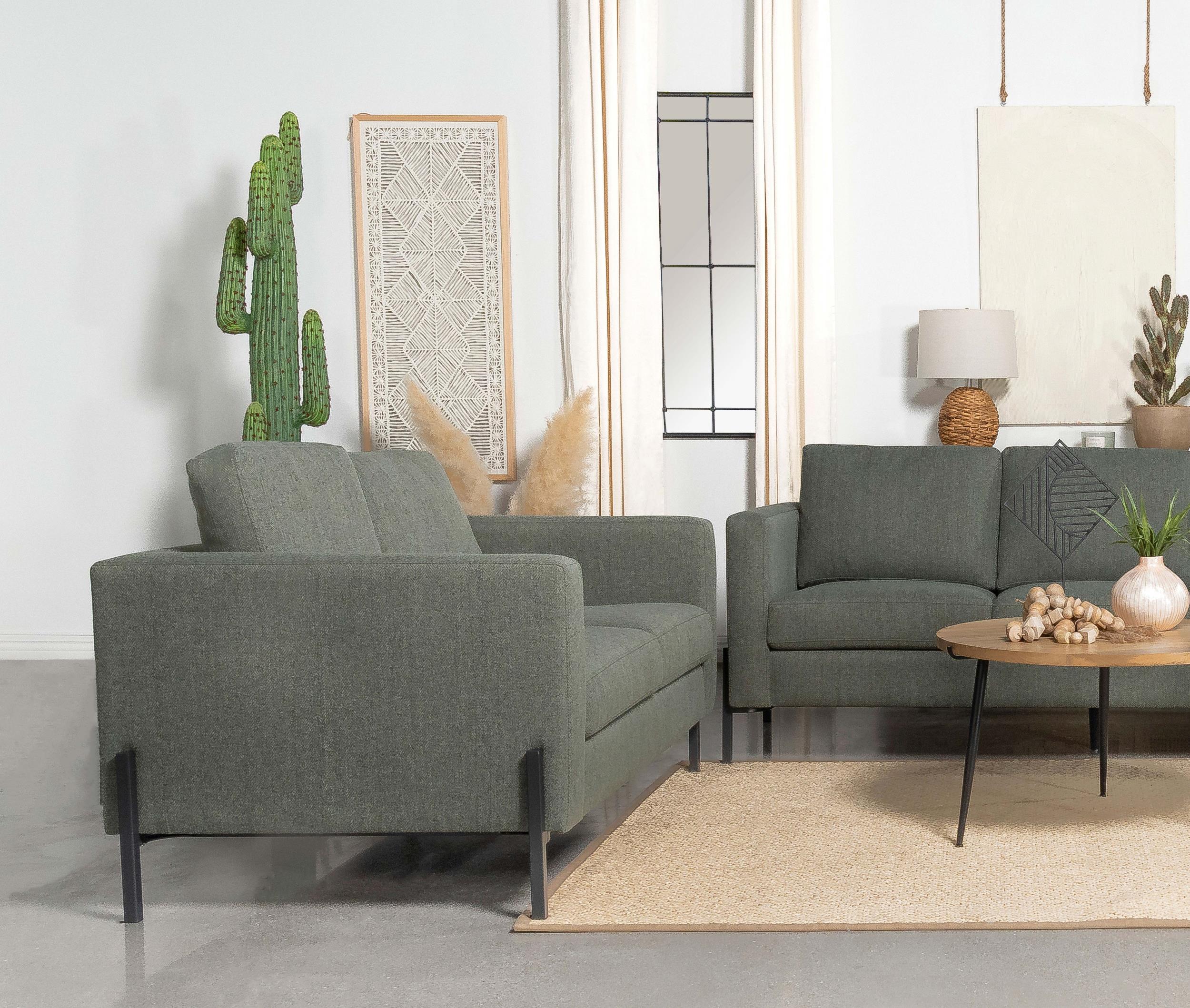 Tilly Upholstered Track Arm Loveseat Sage
