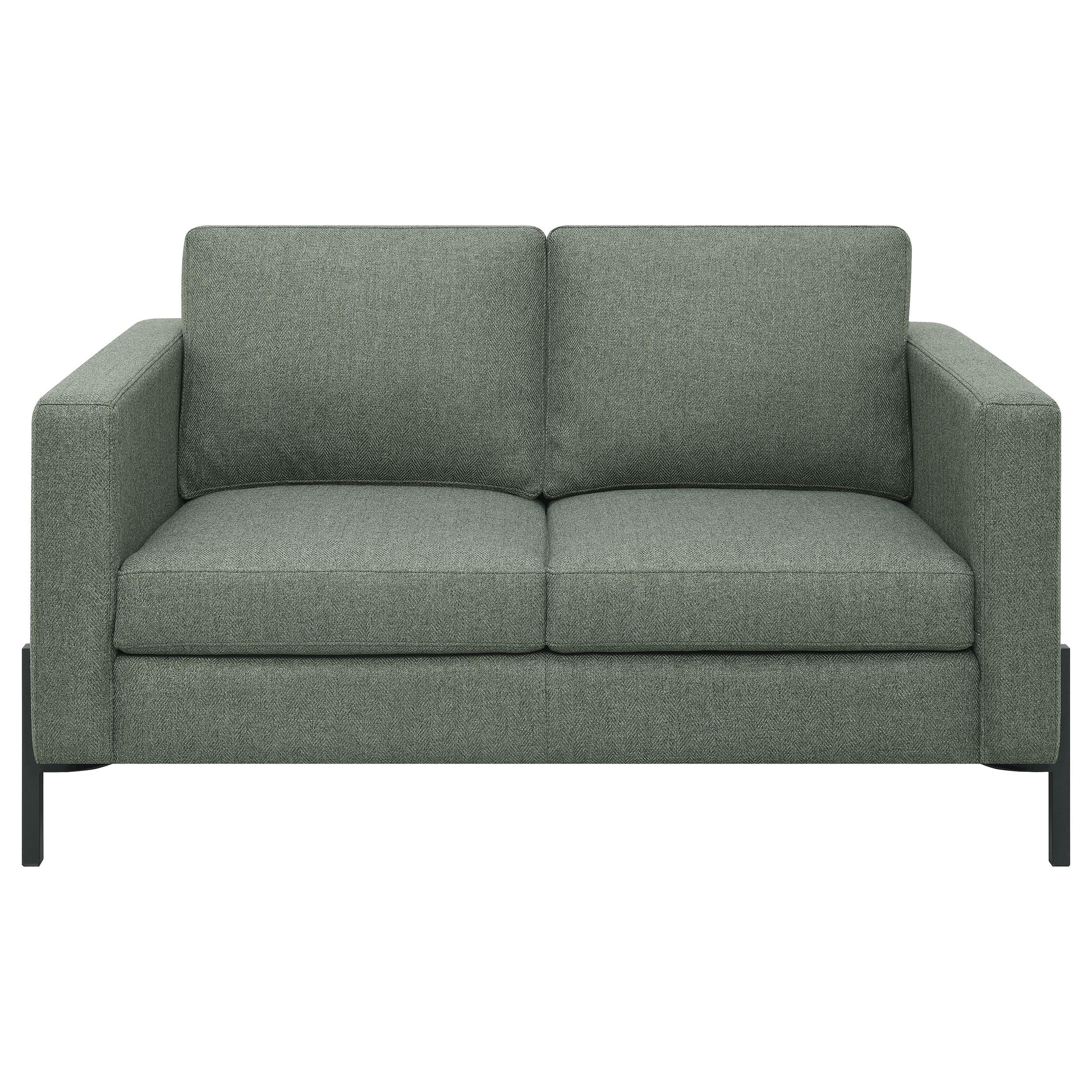 Tilly Upholstered Track Arm Loveseat Sage