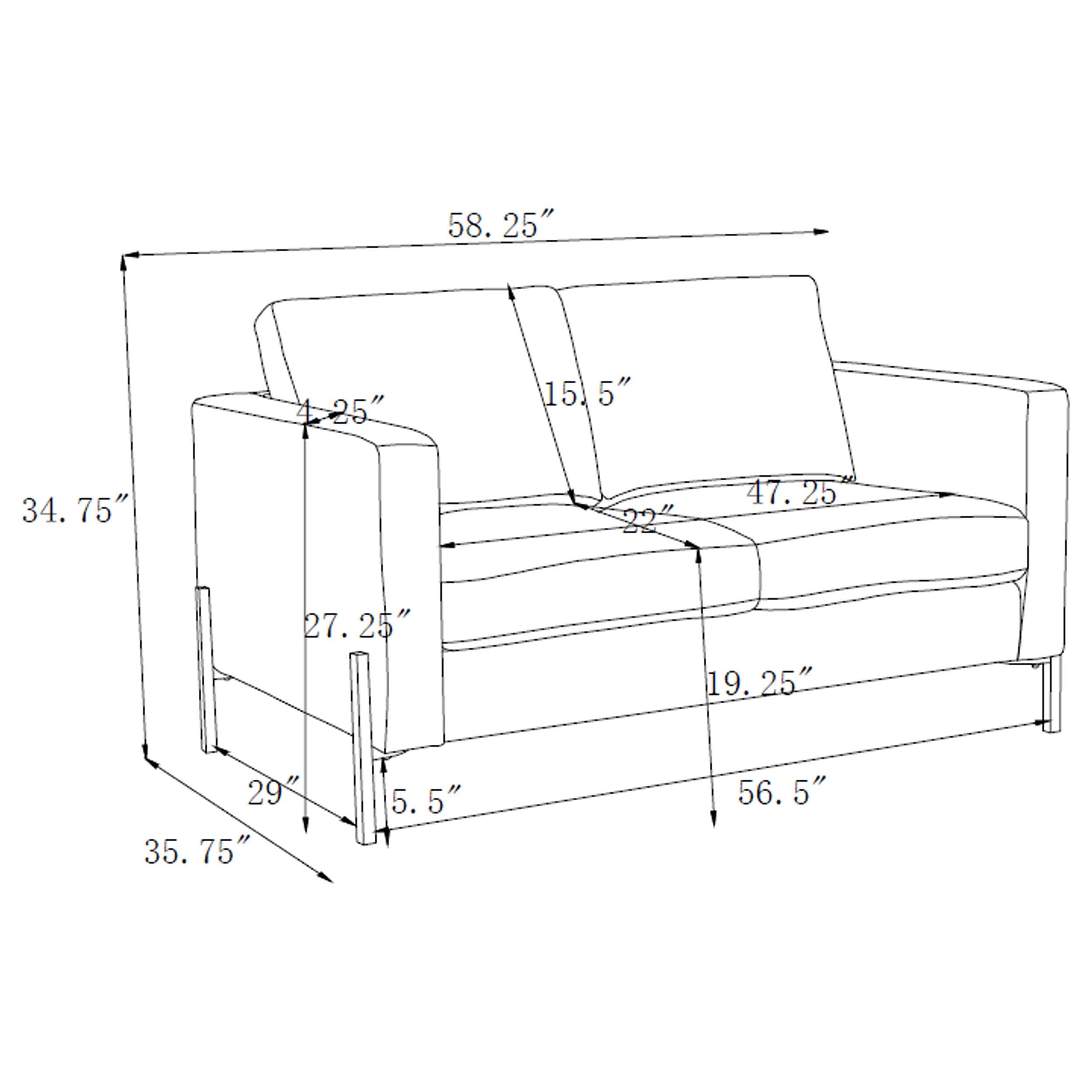 Tilly Upholstered Track Arm Loveseat Sage