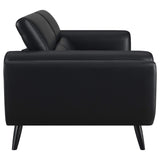 Conjunto de sofá tapizado Shania de 2 piezas con respaldo bajo, color negro
