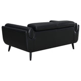 Conjunto de sofá tapizado Shania de 2 piezas con respaldo bajo, color negro