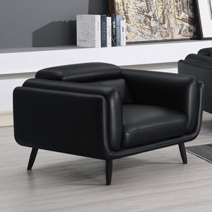 Silla decorativa Shania tapizada con respaldo bajo, color negro