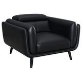 Silla decorativa Shania tapizada con respaldo bajo, color negro