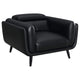 Silla decorativa Shania tapizada con respaldo bajo, color negro