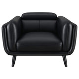 Silla decorativa Shania tapizada con respaldo bajo, color negro