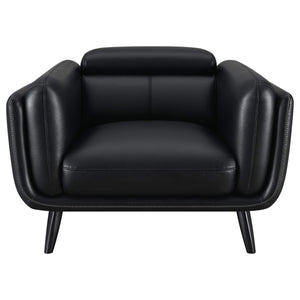 Silla decorativa Shania tapizada con respaldo bajo, color negro