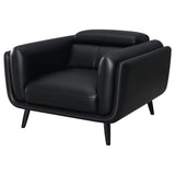 Silla decorativa Shania tapizada con respaldo bajo, color negro