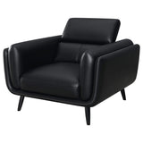 Silla decorativa Shania tapizada con respaldo bajo, color negro