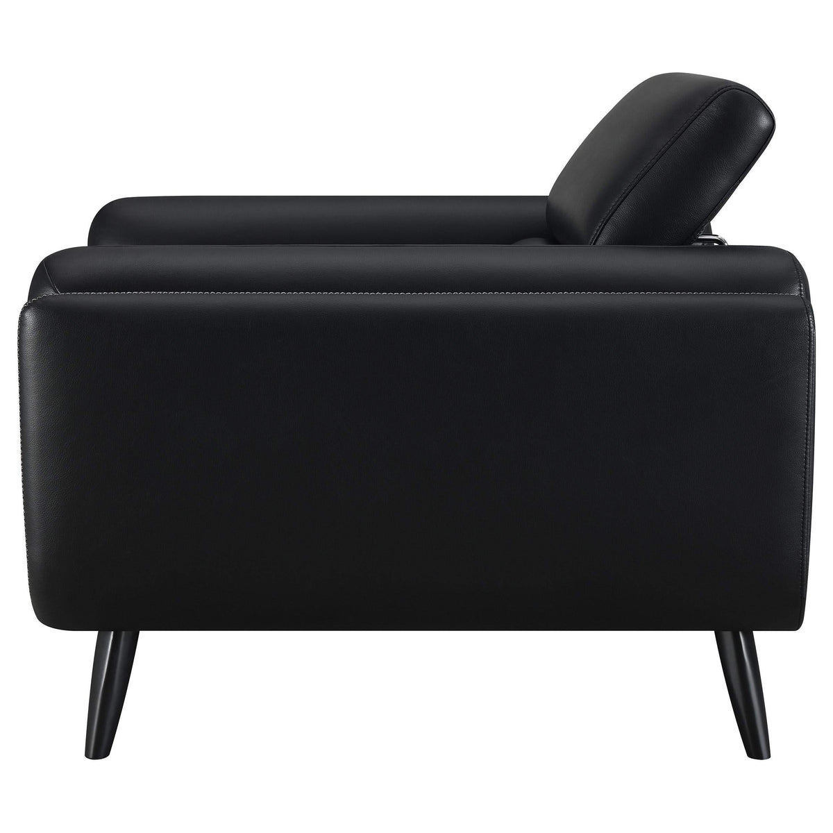 Silla decorativa Shania tapizada con respaldo bajo, color negro