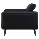 Silla decorativa Shania tapizada con respaldo bajo, color negro