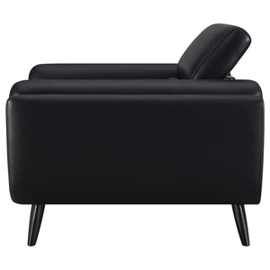 Silla decorativa Shania tapizada con respaldo bajo, color negro