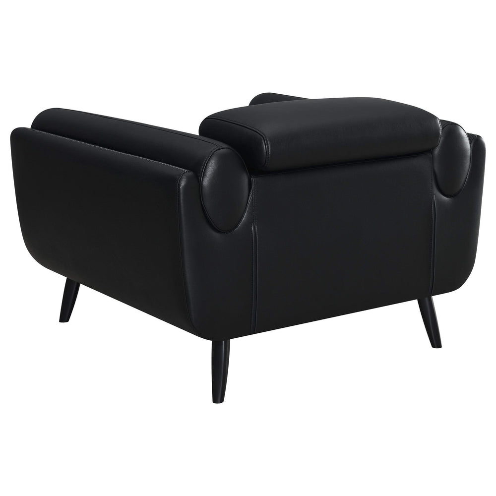 Silla decorativa Shania tapizada con respaldo bajo, color negro