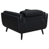Silla decorativa Shania tapizada con respaldo bajo, color negro