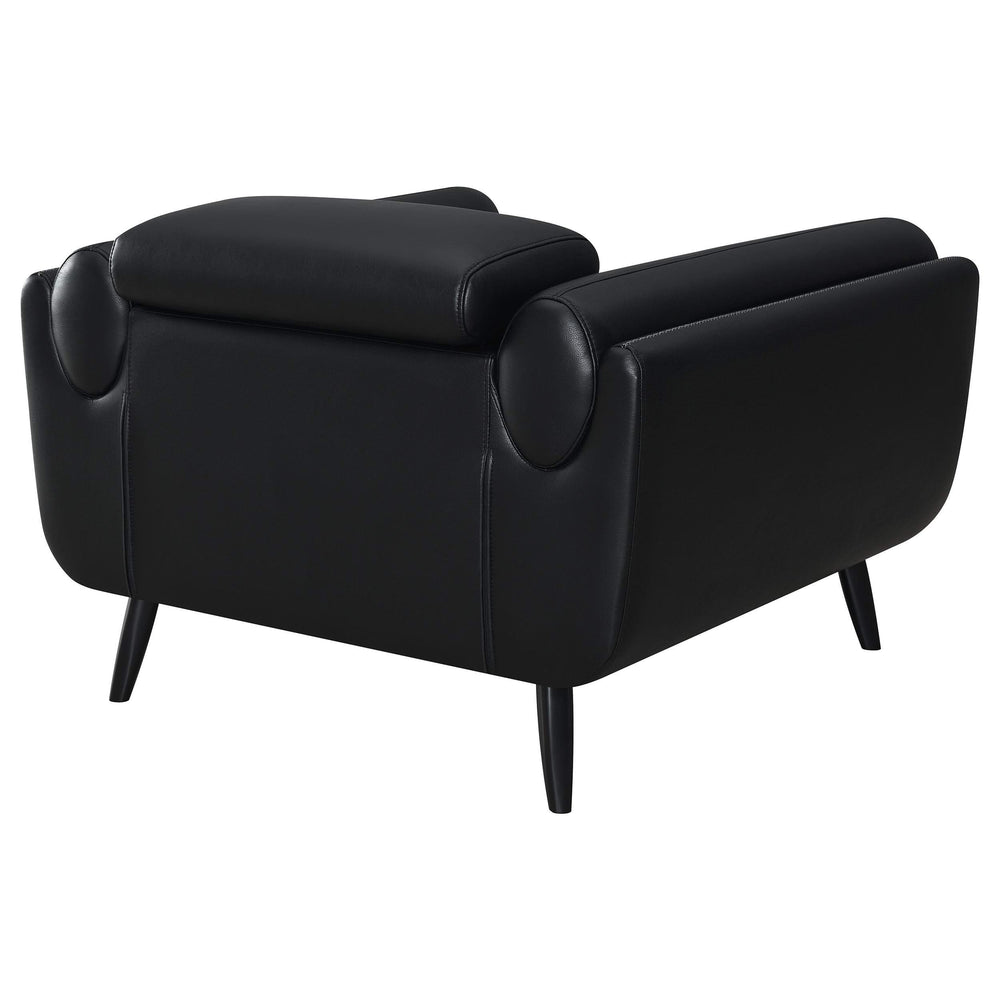 Silla decorativa Shania tapizada con respaldo bajo, color negro