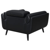 Silla decorativa Shania tapizada con respaldo bajo, color negro