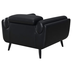 Silla decorativa Shania tapizada con respaldo bajo, color negro