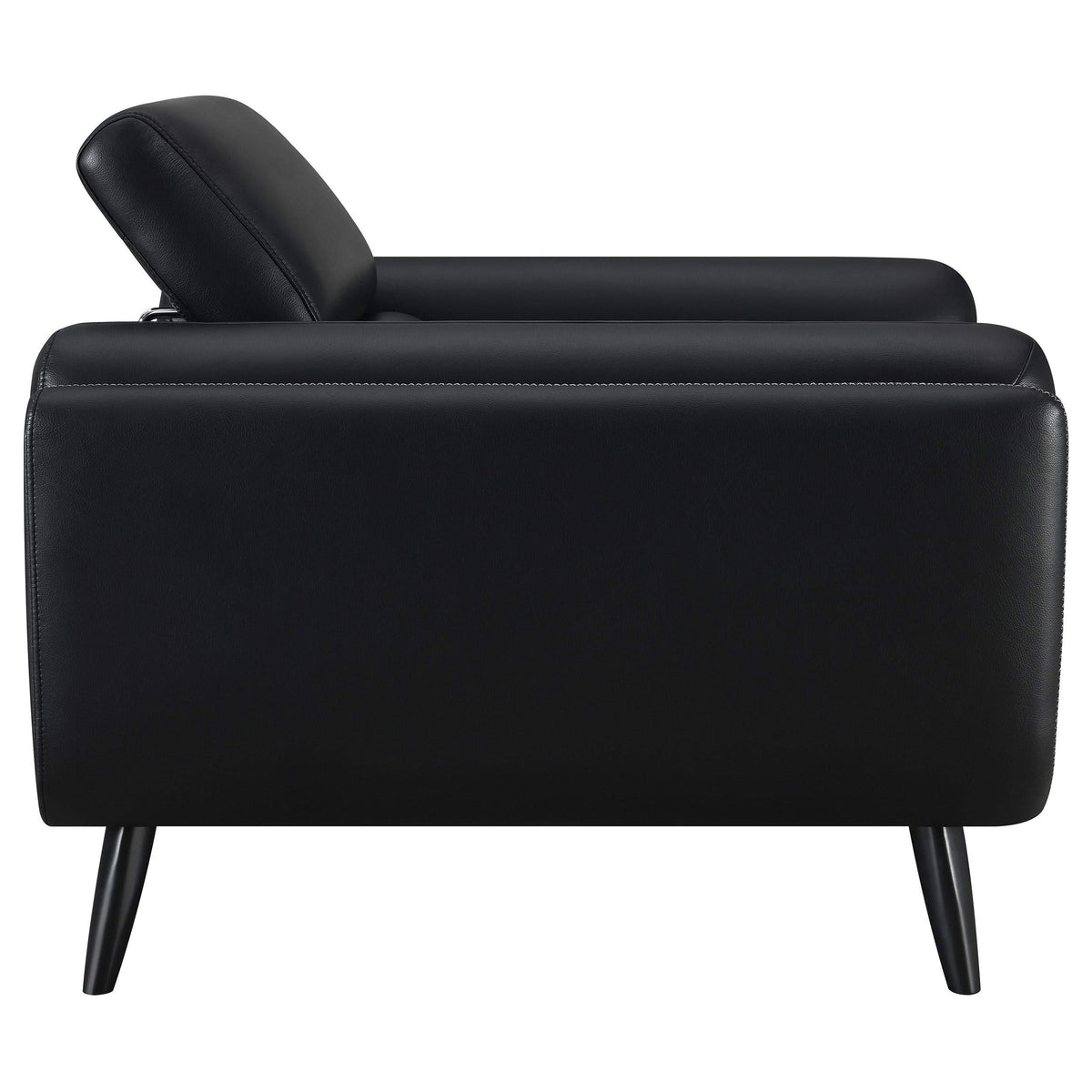 Silla decorativa Shania tapizada con respaldo bajo, color negro