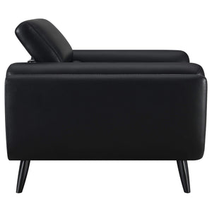 Silla decorativa Shania tapizada con respaldo bajo, color negro