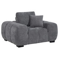 Sillón tapizado Octavia con brazos, color gris carbón