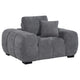 Sillón tapizado Octavia con brazos, color gris carbón