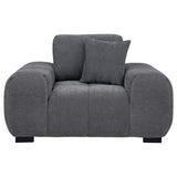 Sillón tapizado Octavia con brazos, color gris carbón
