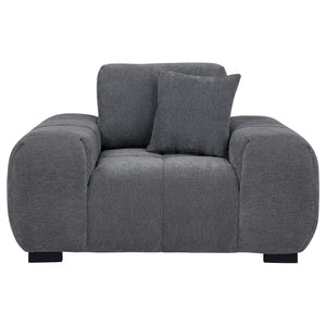 Sillón tapizado Octavia con brazos, color gris carbón