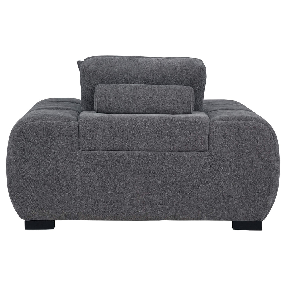 Sillón tapizado Octavia con brazos, color gris carbón