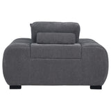 Sillón tapizado Octavia con brazos, color gris carbón