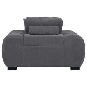Sillón tapizado Octavia con brazos, color gris carbón