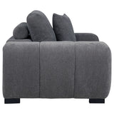 Sillón tapizado Octavia con brazos, color gris carbón