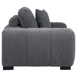 Sillón tapizado Octavia con brazos, color gris carbón