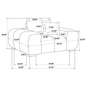 Sillón tapizado Octavia con brazos, color gris carbón