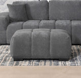Otomana rectangular tapizada Octavia gris carbón