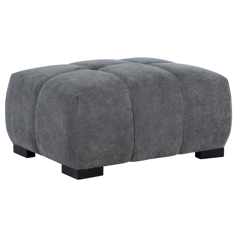 Otomana rectangular tapizada Octavia gris carbón