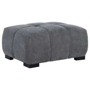 Otomana rectangular tapizada Octavia gris carbón
