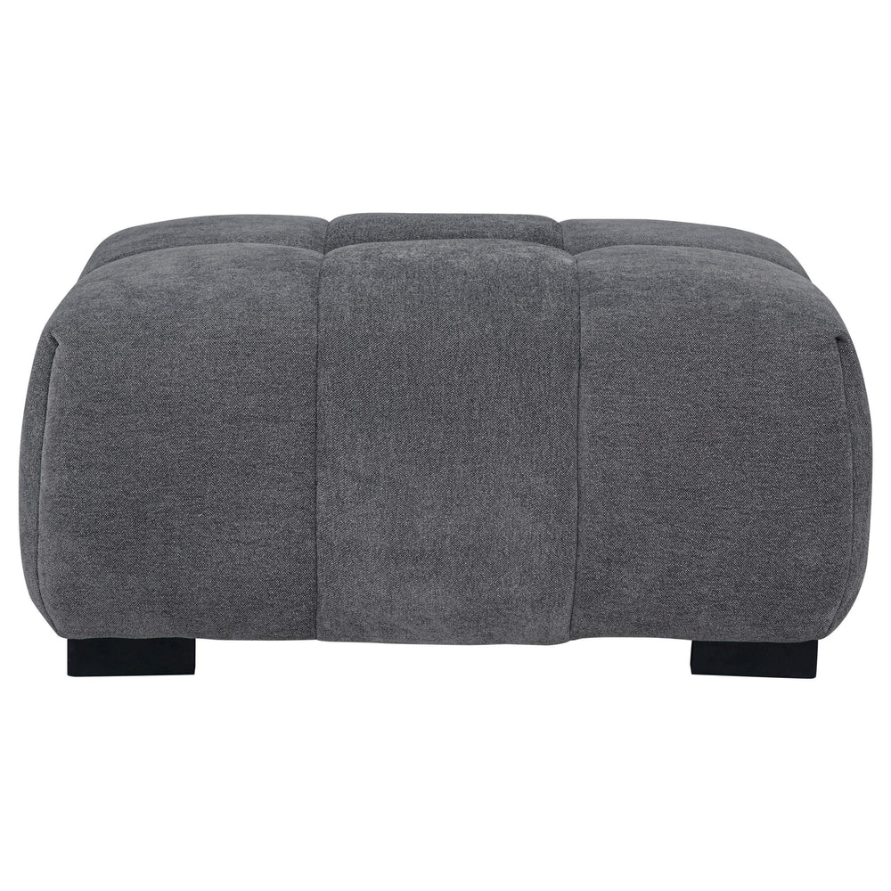 Otomana rectangular tapizada Octavia gris carbón