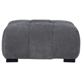 Otomana rectangular tapizada Octavia gris carbón