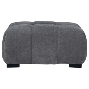 Otomana rectangular tapizada Octavia gris carbón
