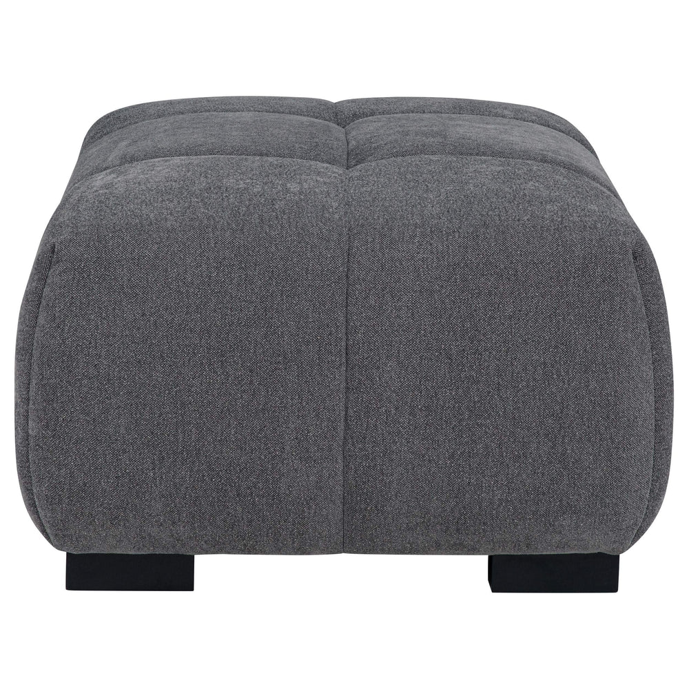 Otomana rectangular tapizada Octavia gris carbón