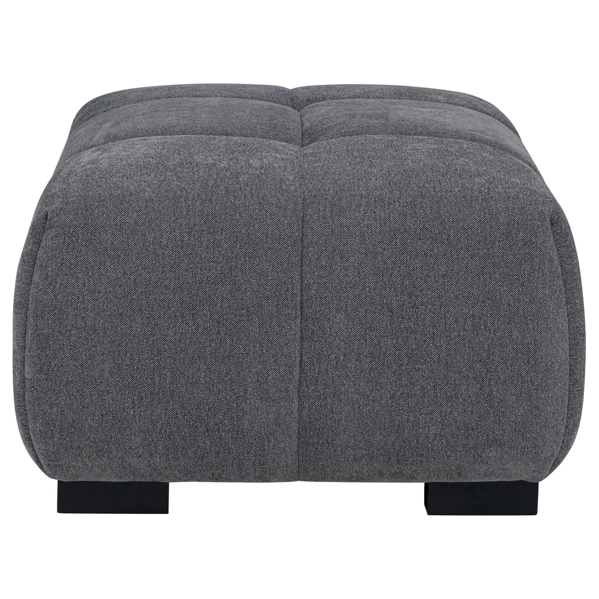 Otomana rectangular tapizada Octavia gris carbón