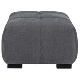 Otomana rectangular tapizada Octavia gris carbón