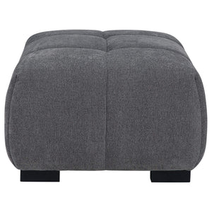 Otomana rectangular tapizada Octavia gris carbón
