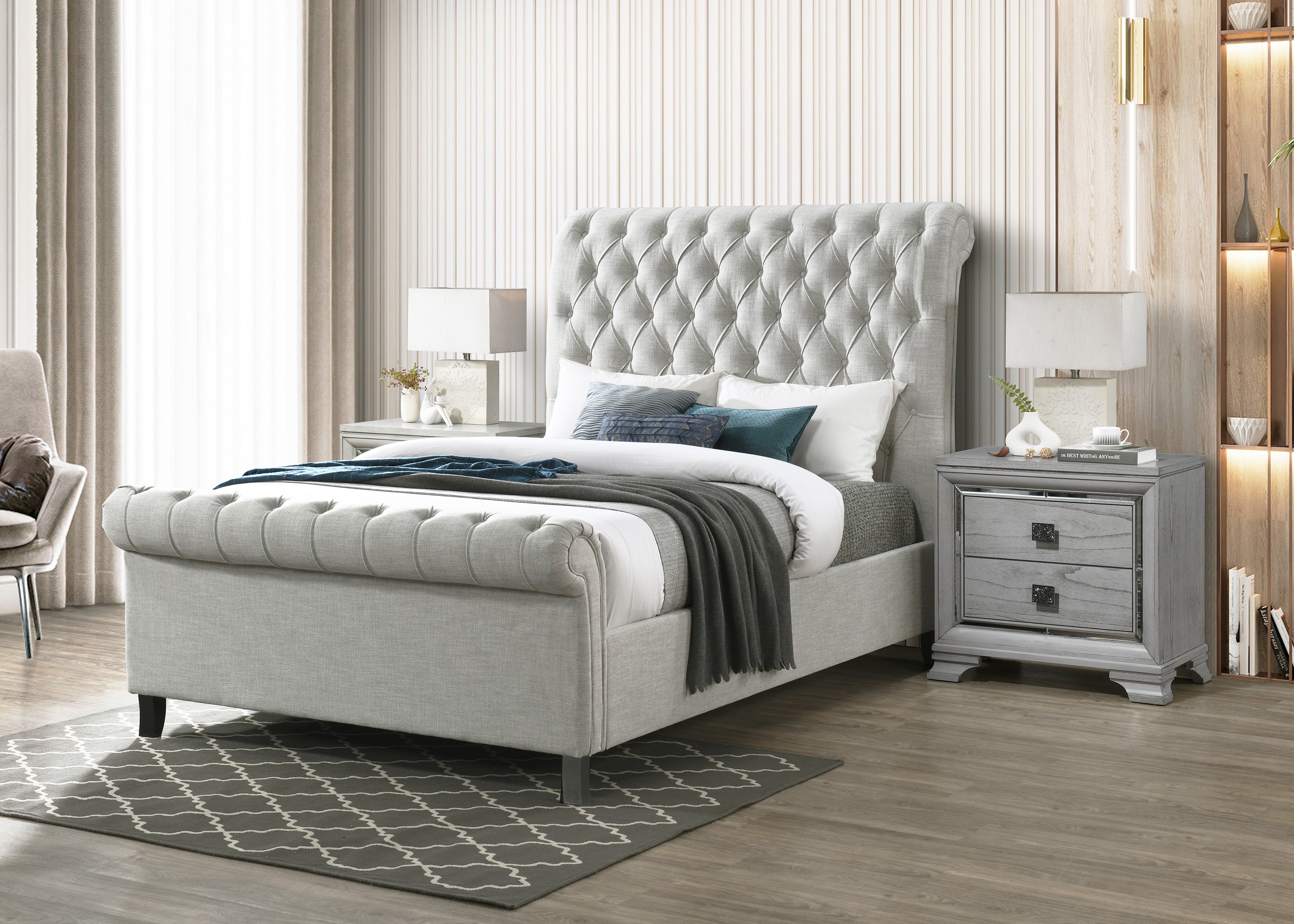 KATE QUEEN PLATFORM BED HEADBOARD