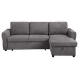 Sofá cama seccional tapizado con almacenaje Samantha, gris
